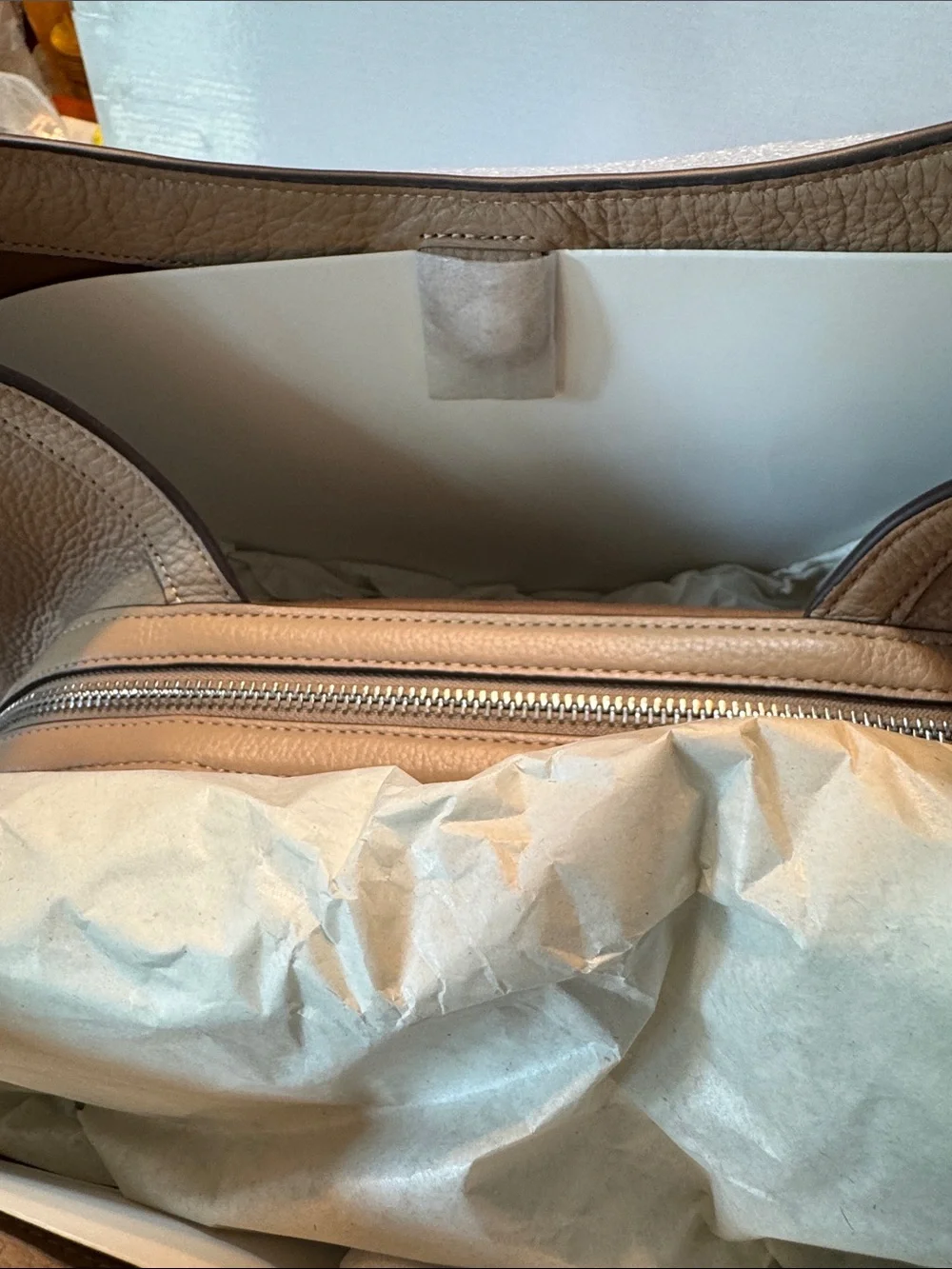 New with Tags Coach Kristy Taupe Leather Shoulder Bag